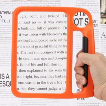 Imagem de Rongon Lupa Para Leitura, De Página Iluminada 5X 10X Adultos, Óculos Grandes Com Luzes Idosos E Pessoas Baixa Visão, Laranja