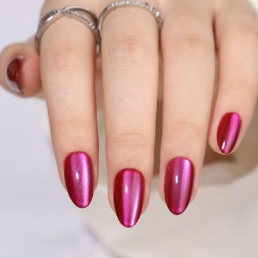 Imagem de RTKHFZE Unhas Postiças De Gel Macio, Amêndoa E Fúcsia, Com Cola, Ajuste Perfeito, Bastão Reutilizável Em 16 Tamanhos, Kit 32 Peças