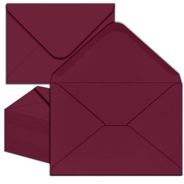 Imagem de Pacote com 50 envelopes 4 x 6 envelopes bordô/vinho tinto A4 para convites, imprimíveis, autoselados para casamentos, convites, fotos, cartões postais, cartões comemorativos, correspondências