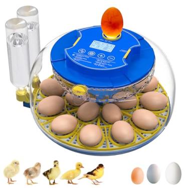 Imagem de NyPots 18 incubadoras de ovos para incubação com controle de temperatura, incubadora de ovos com giro automático de ovos e exibição de umidade, incubadora de ovos embutida para ovos de galinha, pato