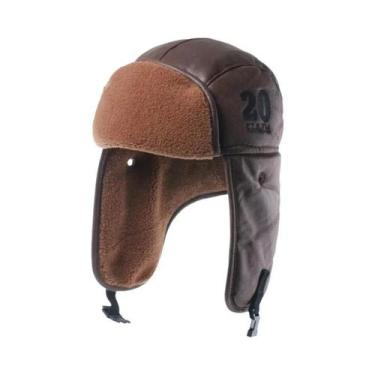 Imagem de Chapéu Bomber de Inverno Masculino - Pele Sintética, Quente e à Prova 