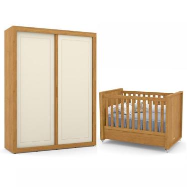 Imagem de Jogo De Quarto Infantil Tutto New Com Guarda Roupa 2 Portas E Berço Freijó-off White - Matic Móveis Freijó-off White