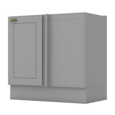 Imagem de Balcão Canto Reto 1 Porta Sem Tampo Americana Cinza - Móveis Henn Cinza