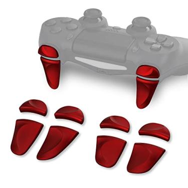 Imagem de playvital Pares De Botões Ombro, Extensores Gatilho Para Controle Ps4 Todos Os Modelos, Ajustadores Melhoria Jogo, Para-Choque, Slim Pro - Vermelho Escarlate
