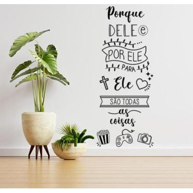 Imagem de Adesivo De Parede Frase Dele E Por Dele - Lojinha Da Luc Adesivos