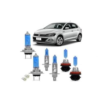 Imagem de Kit Lampadas Novo Polo Virtus 2017 2018 2019 H7 H1 H8 8500K - Blue Lio