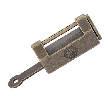 Imagem de FTVOGUE Cadeado Vintage, Trava Retro Antiga Chinesa para Mini Armários de Gavetas, Material de Liga de Zinco, Trava de Bronze, Decoração Encantadora para Caixa de Jóias, Com Tamanho Pequeno, Largo