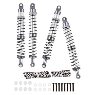 Imagem de Rcarmumb Amortecedor universal de 110 mm para carros em escala 1/10 RC, liga de alumínio 7075 RC amortecedores ajustáveis amortecedor universal hops up, 4 peças, titânio