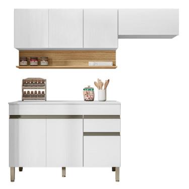 Imagem de Conjunto De Armarios Modulados Line Com 7 Portas E 1 Gaveta Supremo Freijó