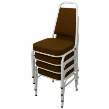 Imagem de Kit Com 4 Cadeiras Empilháveis Linha Hotel Plus Marrom - DESIGN OFFICE