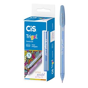 Imagem de Caneta Gel 0.8mm CIS TRIGEL Pastel, Azul, Caixa c/12 unidades