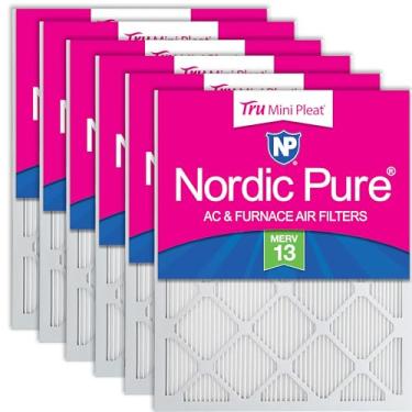 Imagem de Nordic Pure Filtros de ar para forno Tru Mini Pleat MERV 13 AC – 2,5 x mais meios para filtragem de alta eficiência e longa duração, pacote com 6