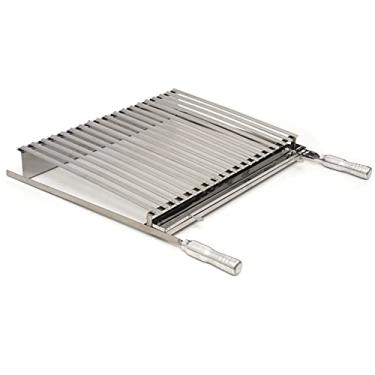 Imagem de Grelha Churrasco Parrilla Argentina Inox com Caixa Gordura Removível e Cabo Metálico 60x40cm