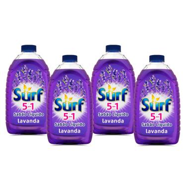 Imagem de Kit 4 Lava-Roupas Líquido Surf  5 em 1 Lavanda 3L