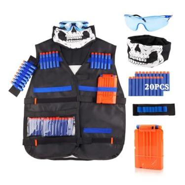 Imagem de LUUFAN Tactical Vest Kit for NERF Guns with Reload Clips, Refill Darts, Wrist Band, Tactical Mask Protective Glasses for Boys Girls Kids Birthday Thanksgiving