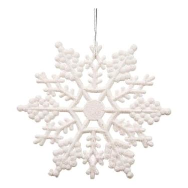 Imagem de Vickerman Floco de neve de plástico com glitter, 10 cm, branco, 24 por caixa