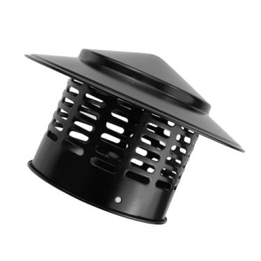 Imagem de Ankuce Tampa de chaminé superior de cone, tampa de cobertura de chaminé redonda cobertura de tela externa para lareira cobertura de tubo de fogão externo (copo de 10 cm - preto-1)