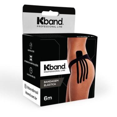 Imagem de Bandagem Elástica Adesiva Kband 5.0cm x 6m, Azul, Preto