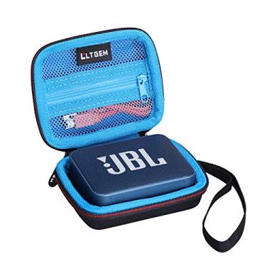 Imagem de LTGEM Capa rígida de EVA para caixa de som JBL GO e JBL GO 2 portátil Bluetooth sem fio - Bolsa protetora de viagem (azul)