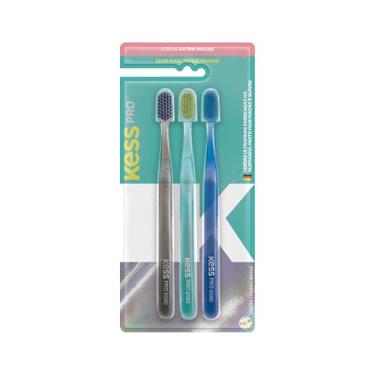 Imagem de KESS Pack com 3 Escovas Dentais Pro Extra Macias Multicolorido