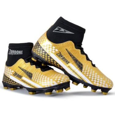 Imagem de Chuteira campo Zayoone Adulto e infantil, Dourado, 36