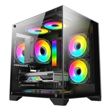 Imagem de Gabinete Gamer Micro Aquário Micro Atx S/ Fans Cor Preto - K-mex Cg-08