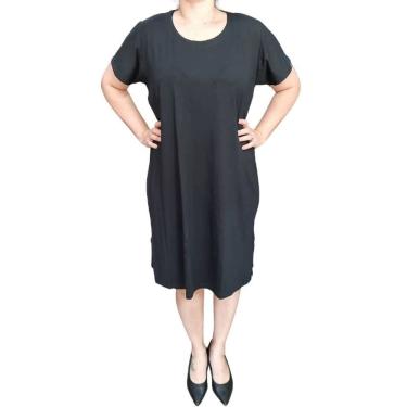 Imagem de Vestido Rodher Básico Curto MC Preto Plus Size