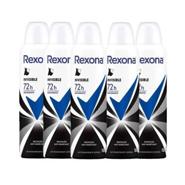Imagem de Kit Desodorante Aerosol Rexona Feminino Invisible 150ml - 5 Unidades