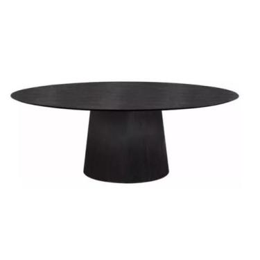 Imagem de Mesa de Jantar Cone Oval 140x90cm Laca Preto - Modelar Art Moveis