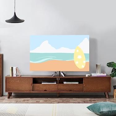 Imagem de Capas de TV Capa protetora contra poeira para TV interna colorida 82-199 cm capa protetora de tela curvada para mesa de trabalho capas decorativas para LCD LED-Print-7||43-46 polegadas