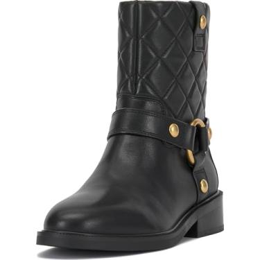 Imagem de Vince Camuto Bota feminina acolchoada Amais cano médio, Preto acolchoado, 42