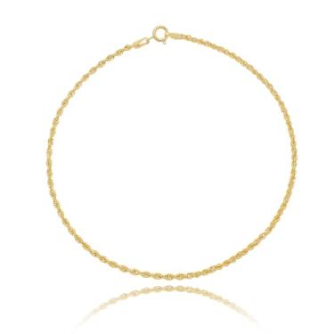 Imagem de Tornozeleira Feminina Corda 1,9mm Ouro 18k 750 Amarelo