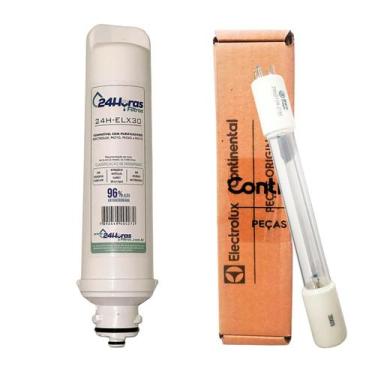 Imagem de Kit Lâmpada UV e Filtro Refil Compatível Purifcador Água Electrolux PA