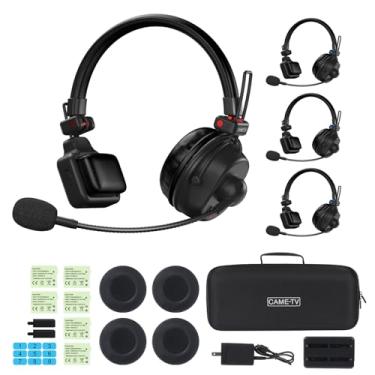 Imagem de Fone de ouvido de intercomunicação sem fio Came-TV Waero-PRO 1,9 GHz, cancelamento de ruído, grupo A/B, 1700 pés (518 m) de latência zero, fones de ouvido para produção de filmes de TV e drone (4 kits