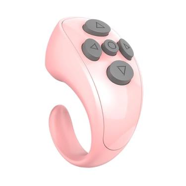 Imagem de ZGUZMCMK Anel de Controle Remoto de Dedo Giratório com Controle Remoto Mini Controlador Portátil Mini Controlador de Ponta de Dedo Anel de Rolagem, Rosa