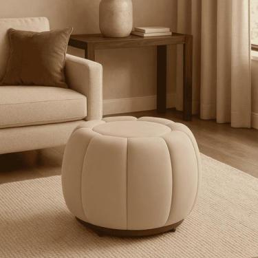 Imagem de Puff Redondo Orgânico Moderno Confortável Claudia Sala Quarto Recpção 