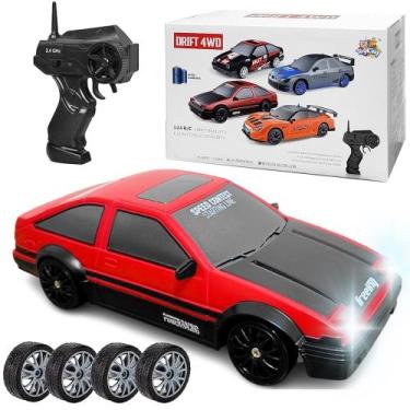 Imagem de Carrinho Crolla Vermelho Corrida Controle Drift 4x4 Recarregável com 4