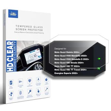 Imagem de INNOSURE Protetor de tela de vidro temperado para Moto Guzzi Stelvio, V100 Mandello (S), V85 Strada/TT/Travel, Energica Experia Instrumento de Motocicleta Tela de 5 polegadas 9H (HD Transparente)