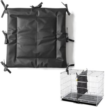 Imagem de INKNOTE Painel divisor de caixa preta para cães com laços 60 x 54 cm, divisória de canil grossa macia para cães para treinamento de filhotes (serve para caixas de 91 cm, excluindo caixa)