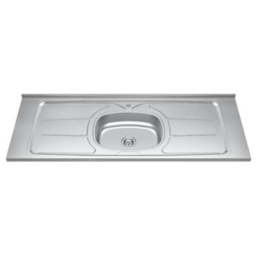Imagem de Pia De Cozinha Com Cuba E Válvula Bali 140cm Aço Inox - Ghel Plus