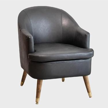 Imagem de Poltrona De Acento, Cadeiras De Sala De Estar Aconchegantes, Cadeira De Barril De Couro Anti-risco Pernas Robustas, Poltrona Moderna Para Sala De Estar Quarto Sala De Recepção S, B, One Size