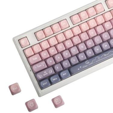 Imagem de PBT Keycaps MOA Profile Sakura Sweetheart Theme PBT Dye-Sub Keycaps, Custom Keycap Set for Cherry MX Switches Mechanical Keyboards