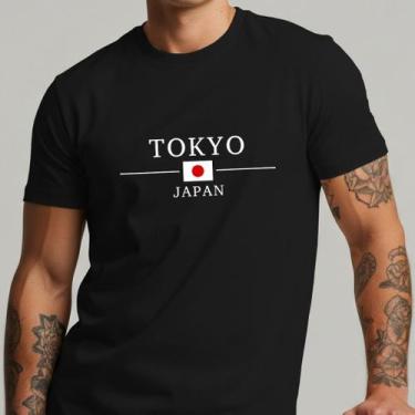 Imagem de Camiseta Masculina Tokyo Japão Estilo Streetwear Estampa Pais Casual -