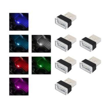 Imagem de Lâmpada LED para ambiente de interior de carro Augeny USB Plug-in 6 PC