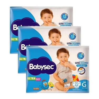 Imagem de Kit 3 Fraldas Babysec Ultrasec Jumbo Galinha Pintadinha G com 22 unida