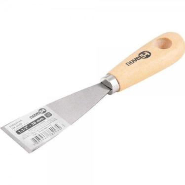 Imagem de Espátula Betumadeira Aço Carbono 1.1-2 3,8cm Cabo Madeira -