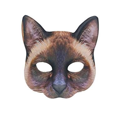 Imagem de Aiffort Peça De Máscaras Gato Realistas Halloween, Máscara Animal, Acessórios Para Cosplay, Natal, Páscoa, Novidade, Acessório Festa À Fantasia (Máscara Estilo H)