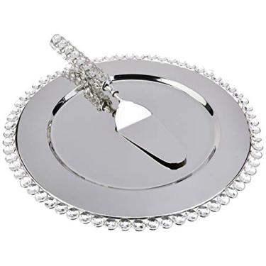 Imagem de Prato para bolo Clear em inox com espatula 37cm