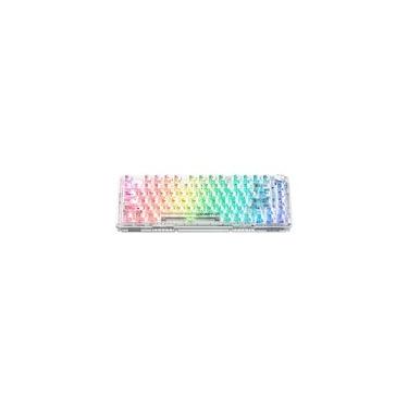 Imagem de Teclado Mecânico Gamer Machenike K500f-B81 CRYSTAL, 75%, Switch Crystal Tátil Hot-Swappable, Branco Transpar4ente - K500F-B81 WH BX
