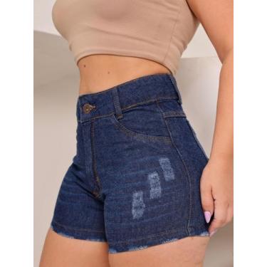 Imagem de Short jeans barra feita sem elastano - LENIS SOUZA, Escura, 36